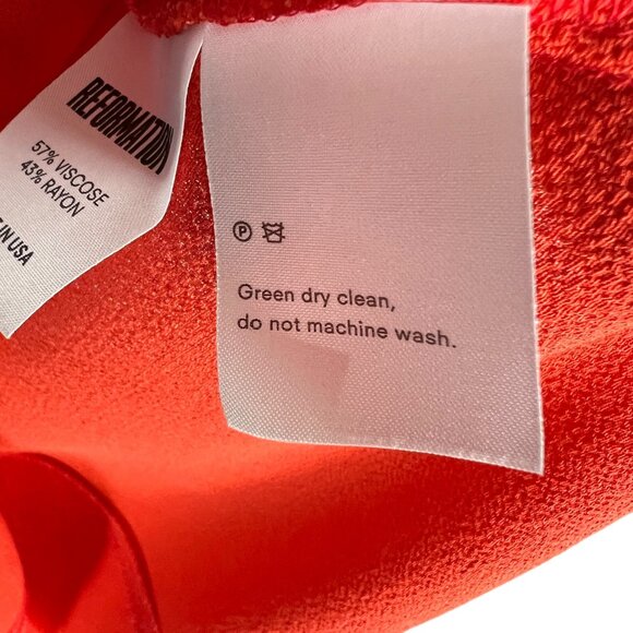 Reformation Tiegen Sleeveless Mini Dress Square Neck Slit in Coral Red Size 4 - Picture 6 of 11